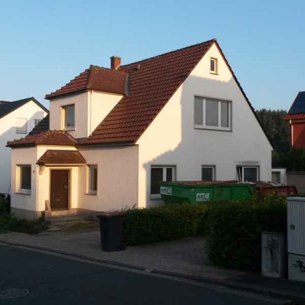 Einfamilienhaus mit ungedämmtem doppelschaligem Mauerwerk.