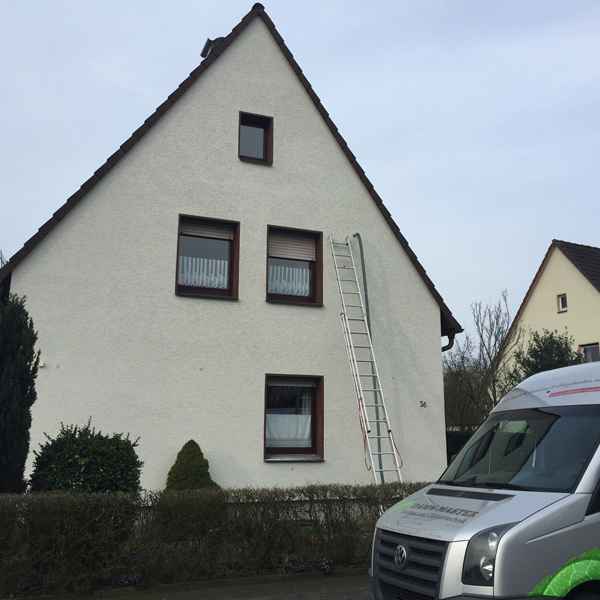 Zweischaliges Mauerwerk im Einfamilienhaus mit Isofloc Pearl WLG 033 gedämmt.