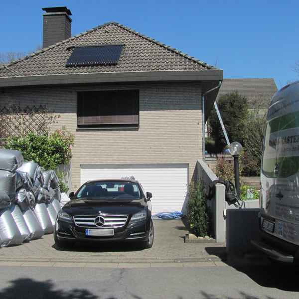 Zweischaliges Mauerwerk mit InnoPerl verfüllt.